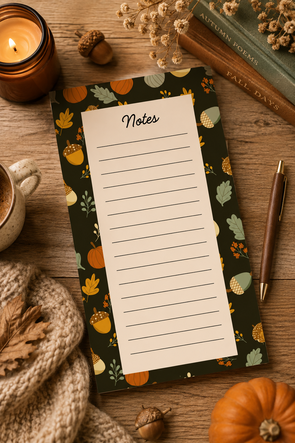 Fall Green Notepad