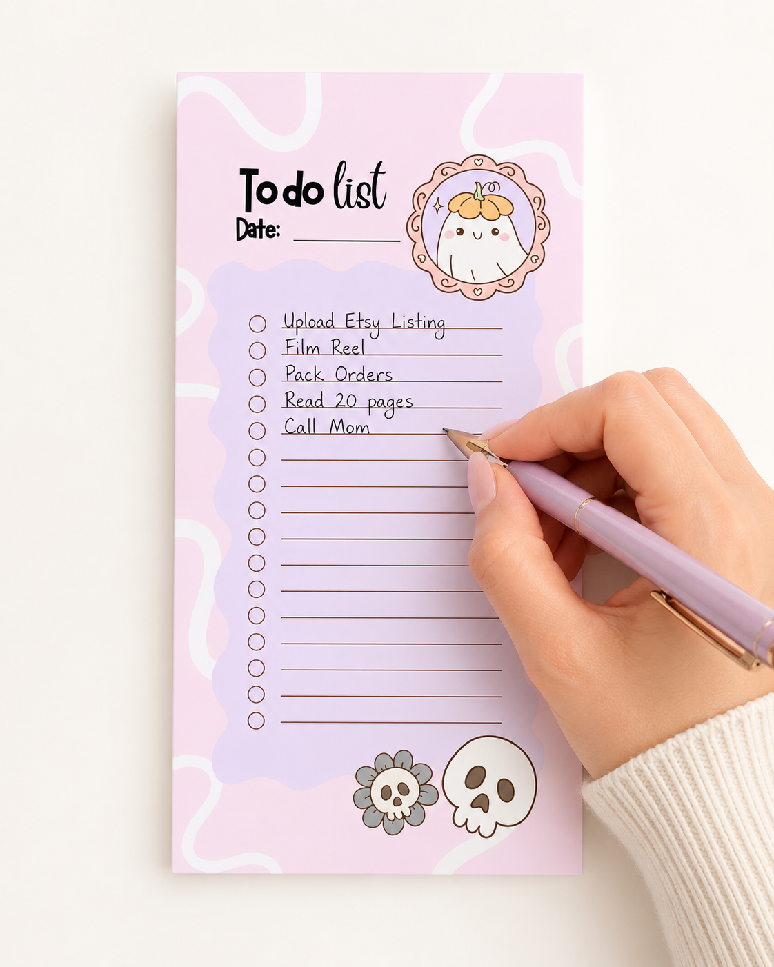Halloween Cute Ghost To Do List Notepad