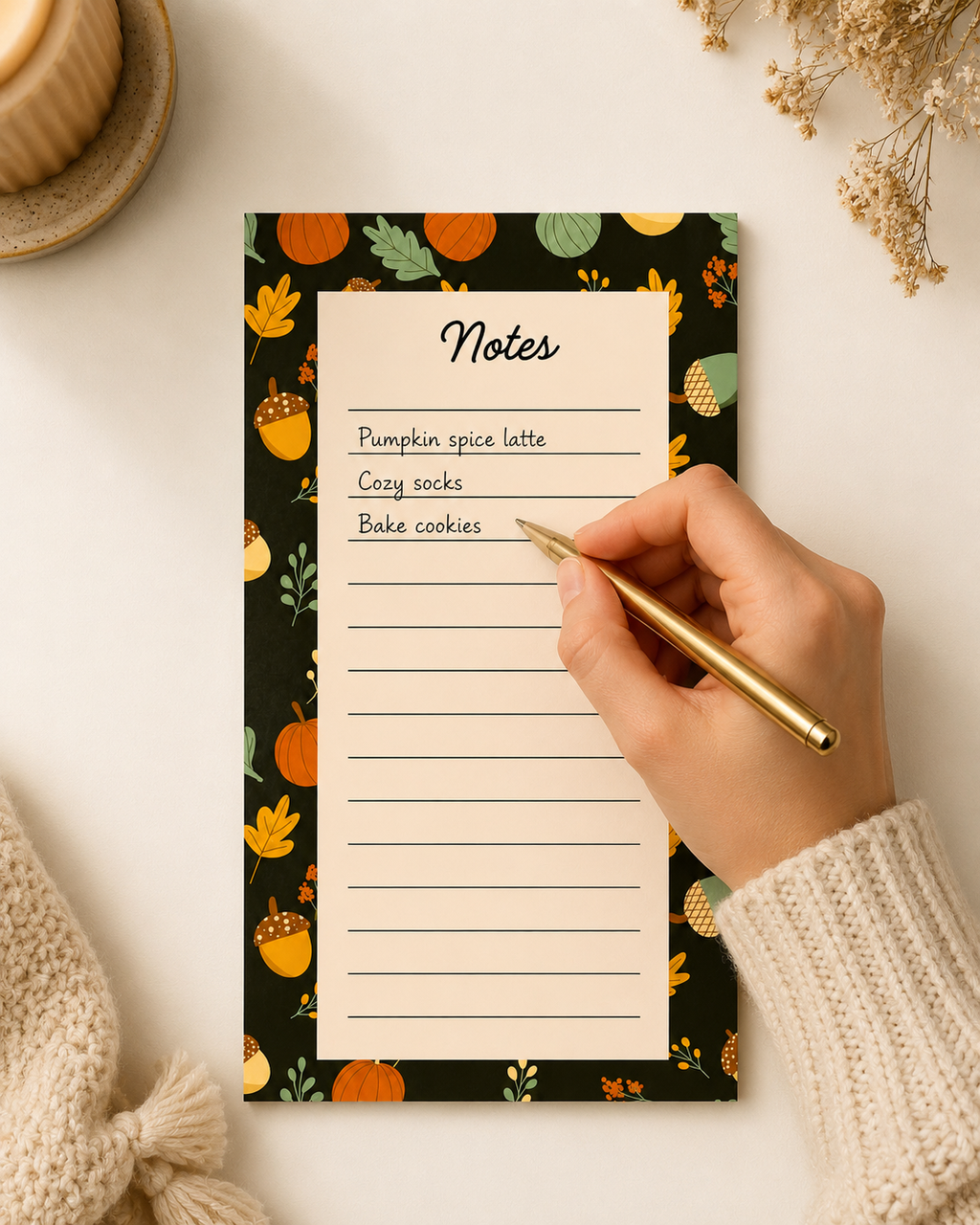 Fall Green Notepad