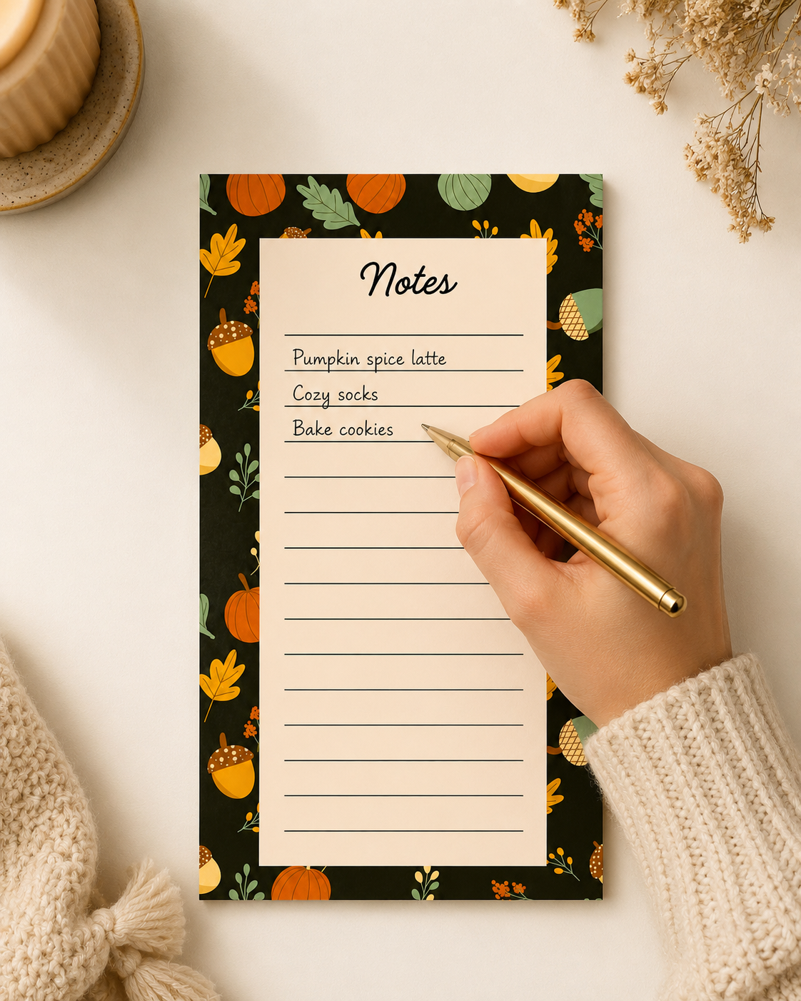 Fall Green Notepad